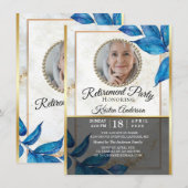 Elegant Botanic Retirement Party Invitation Kaart (Voorkant / Achterkant)