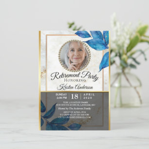 Elegant Botanic Retirement Party Invitation Kaart