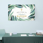 Elegant Botanical Baptism Welcome Spandoek (Beurs)