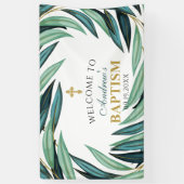 Elegant Botanical Baptism Welcome Spandoek (Verticaal)