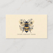 Elegant Botanical Bee Logo Template Visitekaartje (Voorkant)