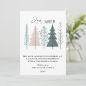 Elegant Botanical Boho Joy Christmas Tree Feestdagenkaart (Staand voorkant)