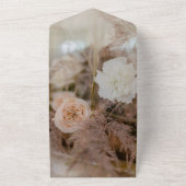 Elegant botanical bouquet roos floral Weddenschap  All In One Uitnodiging (Buitenkant)