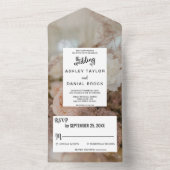 Elegant botanical bouquet roos floral Weddenschap  All In One Uitnodiging (Binnen)