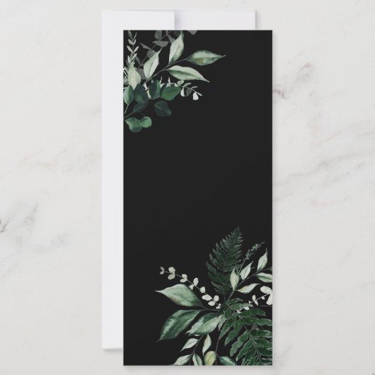 Elegant Botanical Calligraphy Weddenrenmenu (Achterkant)