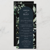 Elegant Botanical Calligraphy Weddenrenmenu (Voorkant / Achterkant)