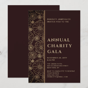 Elegant Botanical Charity Event Gala Party Kaart