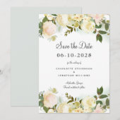 Elegant Botanical Chic Greenery Floral Wedding Save The Date (Voorkant / Achterkant)