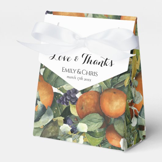 Elegant Botanical Citrus Greenery Wedding Bedankdoosjes (Voorkant Zijde)