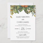 Elegant Botanical Citrus Greenery Wedding Kaart (Voorkant)