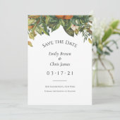 Elegant Botanical Citrus Greenery Wedding Save The Date (Staand voorkant)