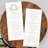 Elegant  Botanical Crest Wedding Programme Programma