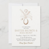 Elegant Botanical Easter Brunch Invitation Card (Devant)