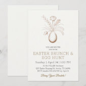 Elegant Botanical Easter Brunch Invitation Card (Devant / Derrière)
