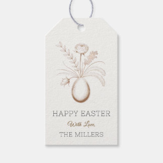 Elegant Botanical Easter Personalized Gift Tag Cadeaulabel