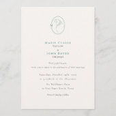 Elegant Botanical Emerald Monogram Wedding Kaart (Voorkant)