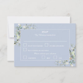 Elegant Botanical Eucalyptus Greenery, Hydrangea RSVP Kaartje
