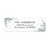 Elegant Botanical Eucalyptus Greenery Name Script Etiket (Voorkant)