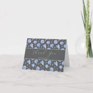 Elegant Botanical Floral Folded Thank You Card Bedankkaart
