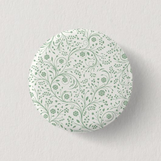 Elegant Botanical Floral Pattern – Minimal Nature Ronde Button 3,2 Cm (Voorkant)