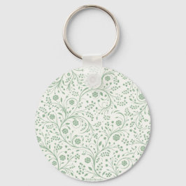 Elegant Botanical Floral Pattern – Minimal Nature  Sleutelhanger