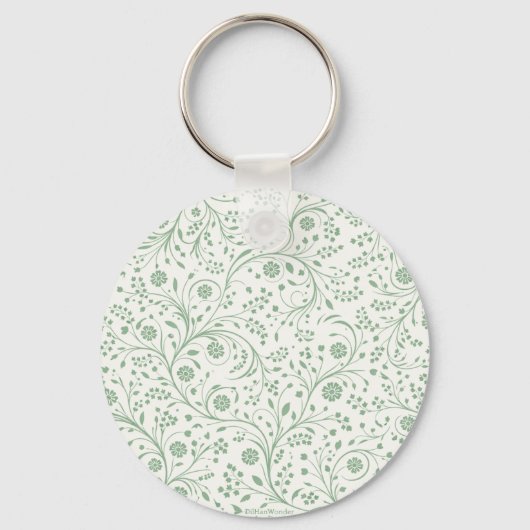 Elegant Botanical Floral Pattern – Minimal Nature  Sleutelhanger (Voorkant)