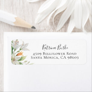 Elegant Botanical Floral Return Address Etiket