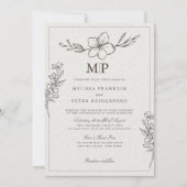 Elegant Botanical Floral Wedding Kaart (Voorkant)