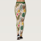 Elegant Botanical Flowers Greenery Pattern Leggings (Achterkant)