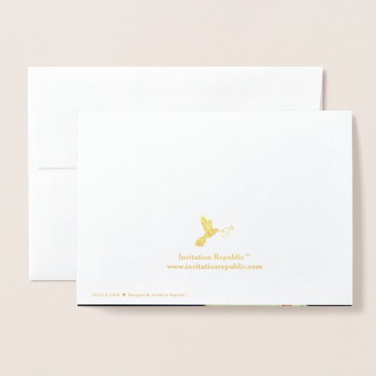 Elegant Botanical Foliage Foto Weddenschap Harteli Folie Kaarten (Met envelop)