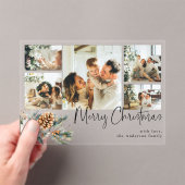 Elegant Botanical Foliage Photo Christmas Card Acryl Uitnodigingen (Insitu (Draagbaar))