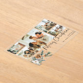 Elegant Botanical Foliage Photo Christmas Card Acryl Uitnodigingen (Laagn)