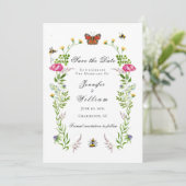 Elegant Botanical Garden bruiloft Save the Date Aankondiging (Staand voorkant)