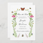 Elegant Botanical Garden bruiloft Save the Date Aankondiging (Voorkant / Achterkant)