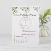 Elegant botanical gold frame save the date card Kaart (Staand voorkant)