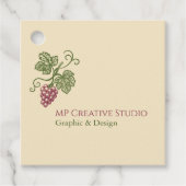 Elegant Botanical Grapevine Design Bedankjes Labels (Voorkant)