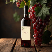 Elegant Botanical Grapevine Design Wijn Etiket