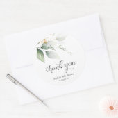 Elegant Botanical Green Gold Dank je Sticker (Envelop)