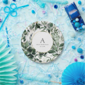 Elegant Botanical Greenery Bridal Brunch Papieren Bordje (Feest)