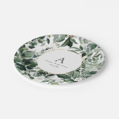 Elegant Botanical Greenery Bridal Brunch Papieren Bordje (Gekanteld)