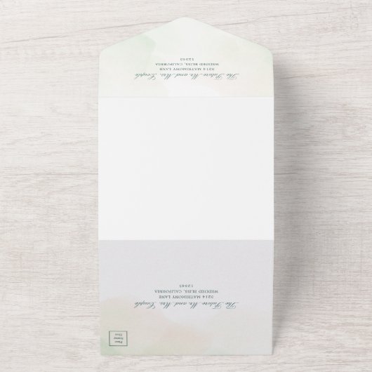 Elegant Botanical Greenery Eucalyptus Wedding All In One Uitnodiging (Buitenkant)