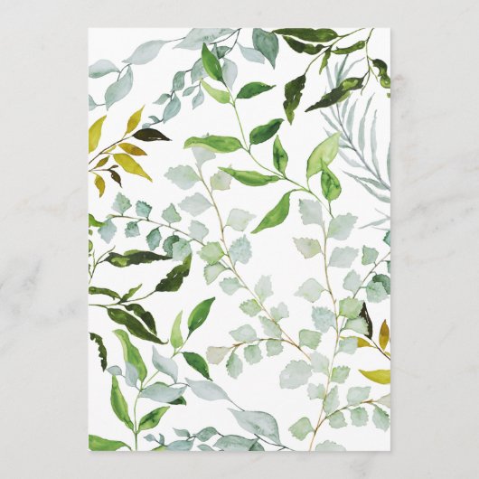 Elégant Botanical Greenery Mariage Menu Mariage (Dos)