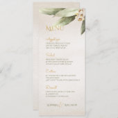 Elegant botanical greenery rustige bruiloft menu (Voorkant / Achterkant)