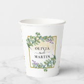 Elegant Botanical Greenery Vibe Wedding Paper Cup Papieren Bekers (Achterkant)