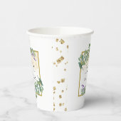 Elegant Botanical Greenery Vibe Wedding Paper Cup Papieren Bekers (Links)