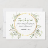 Elegant Botanical Greenery Wedding Bedankkaart (Voorkant)
