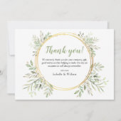 Elegant Botanical Greenery Wedding Bedankkaart (Achterkant)