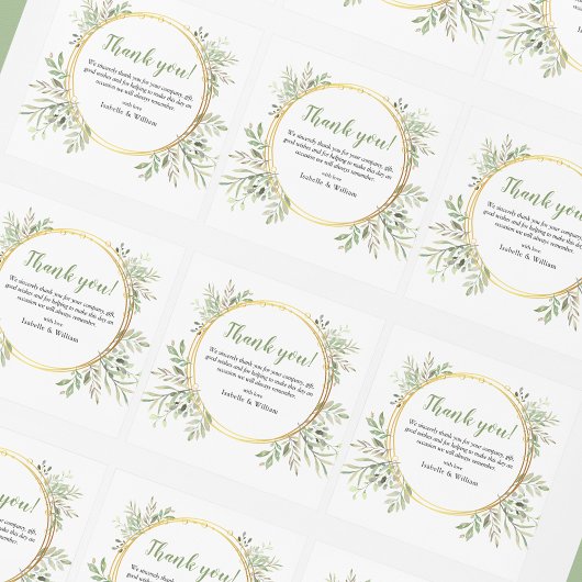 Elegant Botanical Greenery Wedding Vierkante Sticker