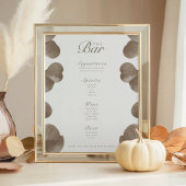 Elégant Botanical Ivory & Ash Mariage Bar Menu