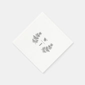 Elegant Botanical Leaf Monogram Initiaal Weddensch Servet (Hoek)